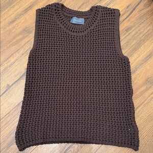 Brown Sleeveless Knit Top